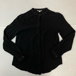 A Loves A Black Button Up Blouse Long Sleeve Size XS